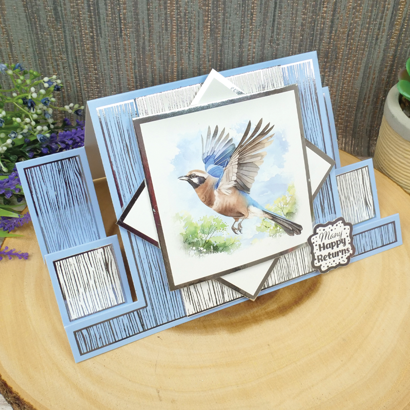 Foiled Pattern Stepper Cards - Square Centrepiece
