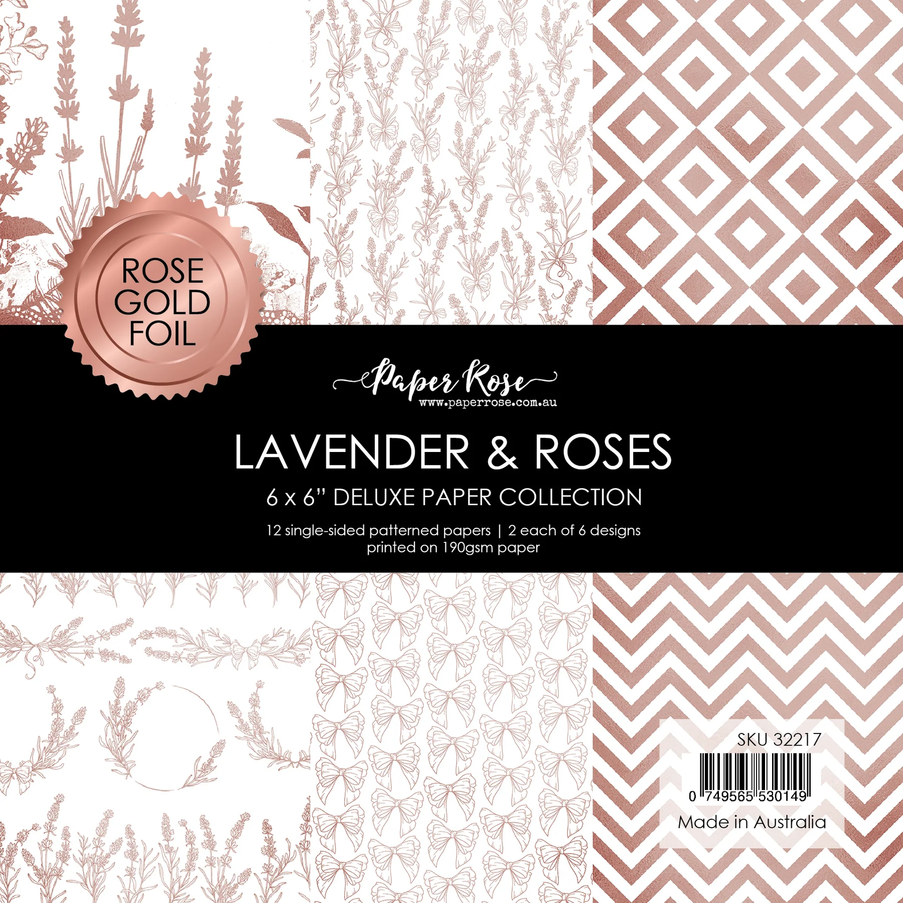 Lavender & Roses - Rose Gold Foil 6x6 Paper Collection 32217