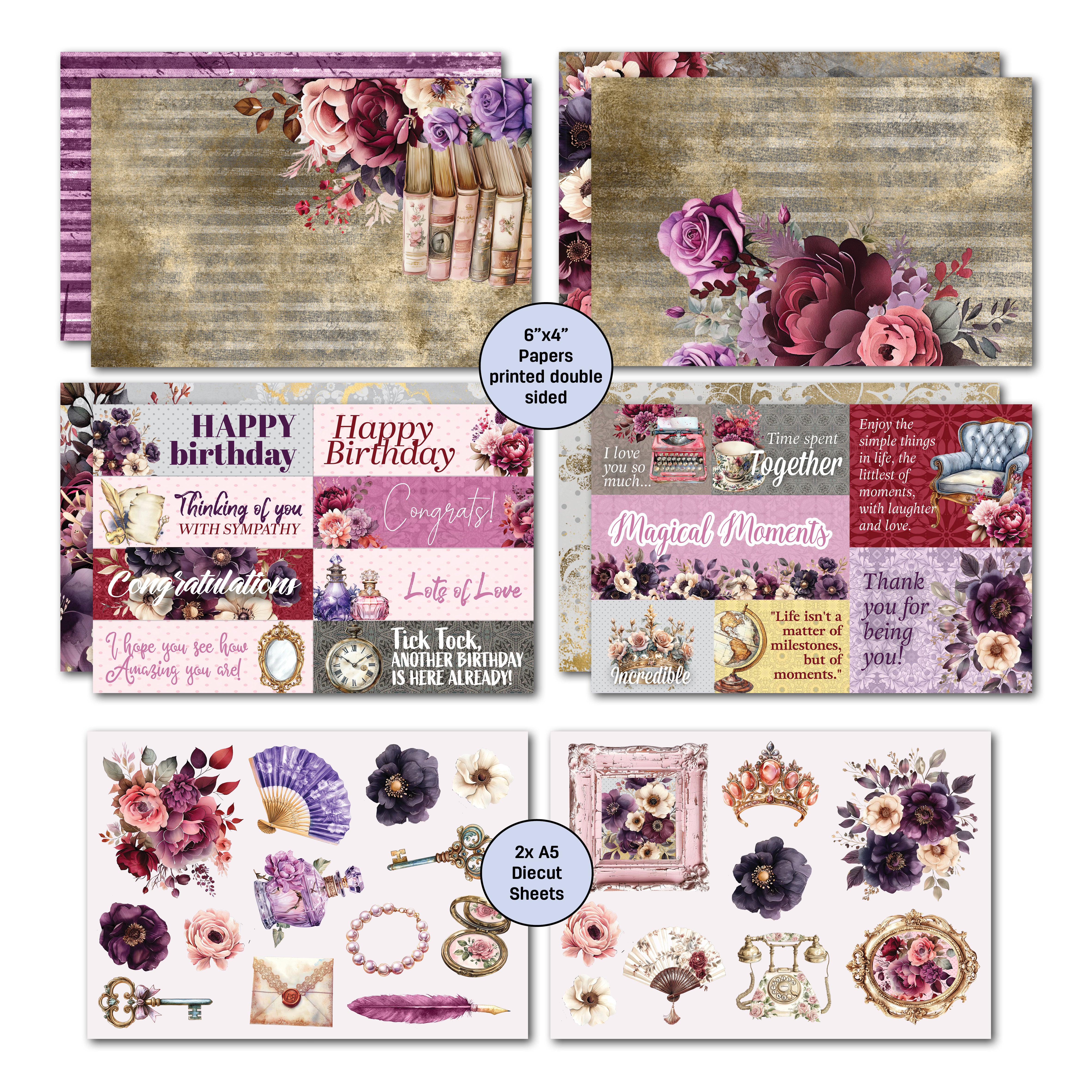3Quarter Designs Petal Serenade 6x4 Card Pack