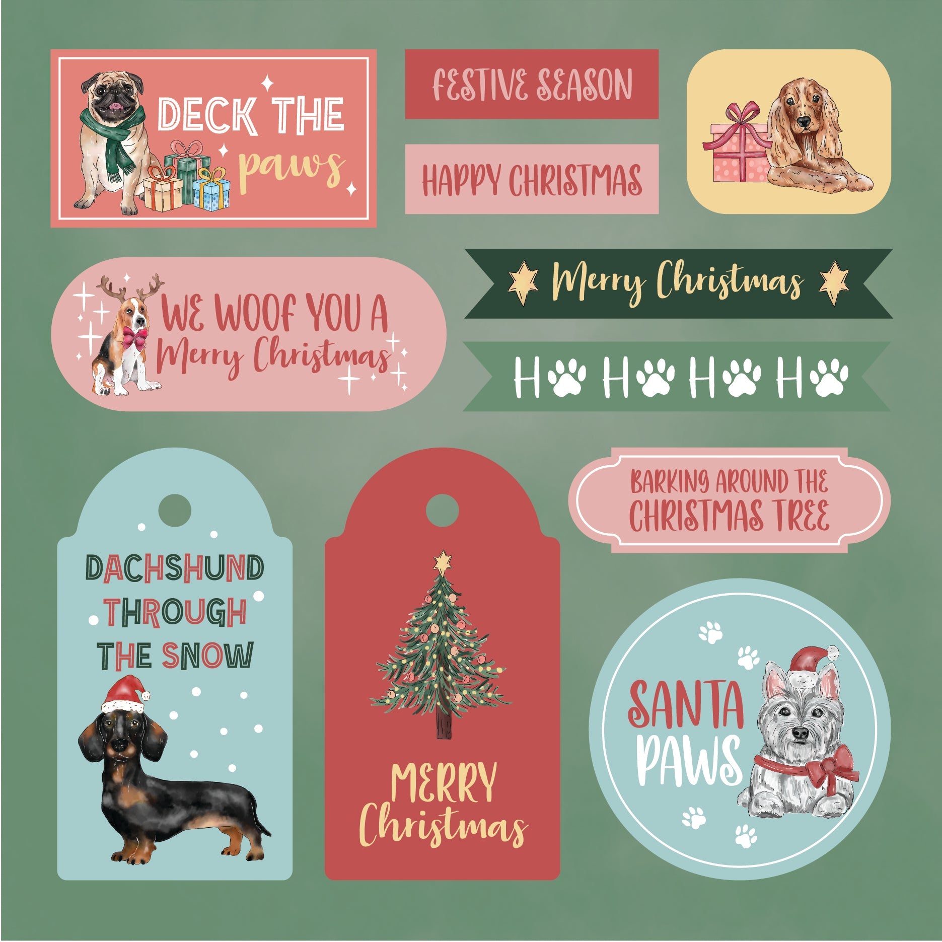 Crafter’s Companion Santa Paws 6”x6” Paper Pad