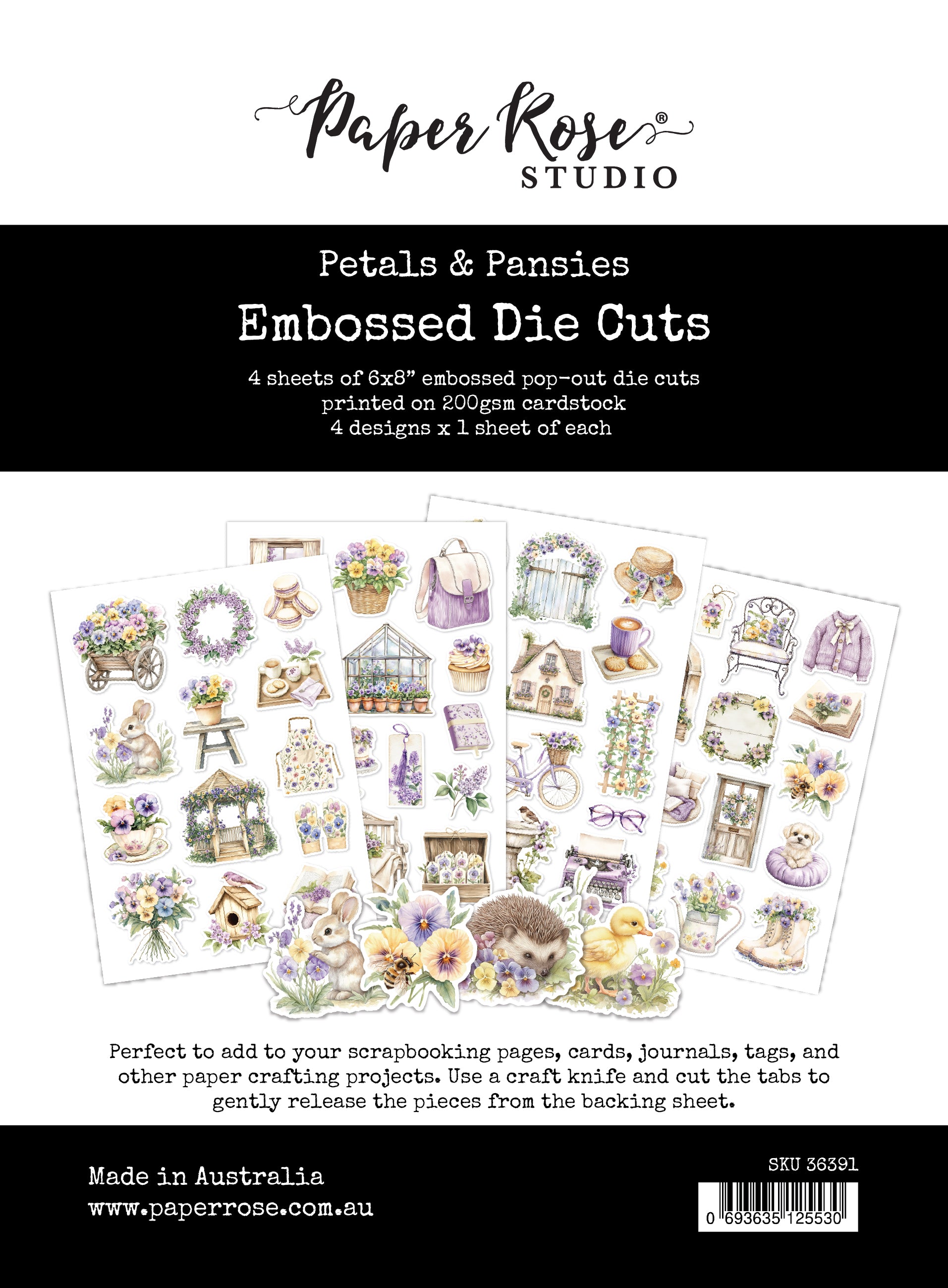 Petals & Pansies 6 x 8" Embossed Die Cuts 36391