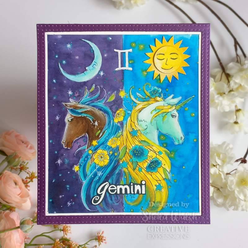 Pink Ink Designs Gemini 6 in x 8 in Clear Stamp Set