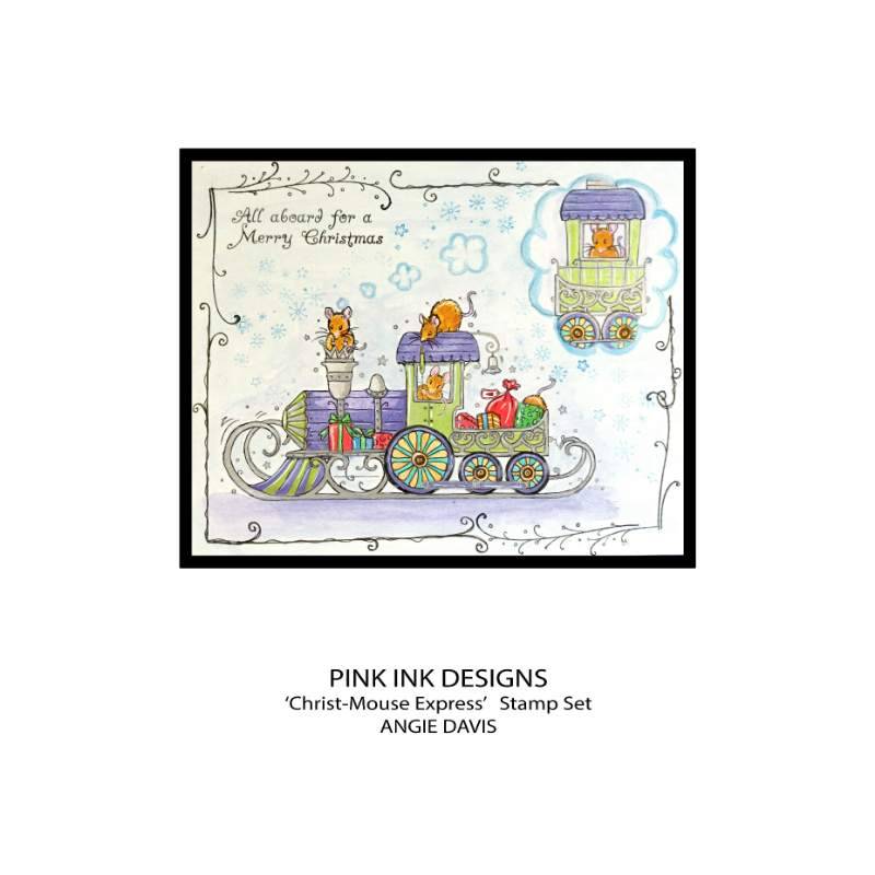 Pink Ink Designs Christ-Mouse Express 6 in x 8 in Clear Stamp Set
