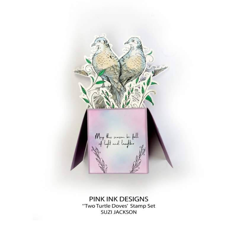 Pink Ink Designs Two Turtle Doves 6 in x 8 in Clear Stamp Set