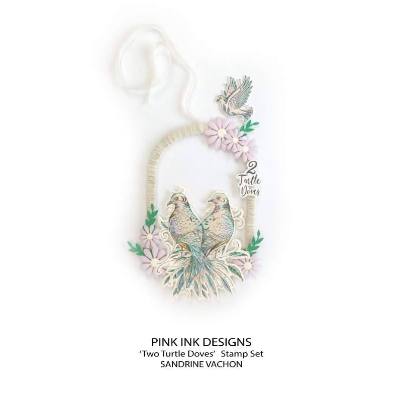 Pink Ink Designs Two Turtle Doves 6 in x 8 in Clear Stamp Set