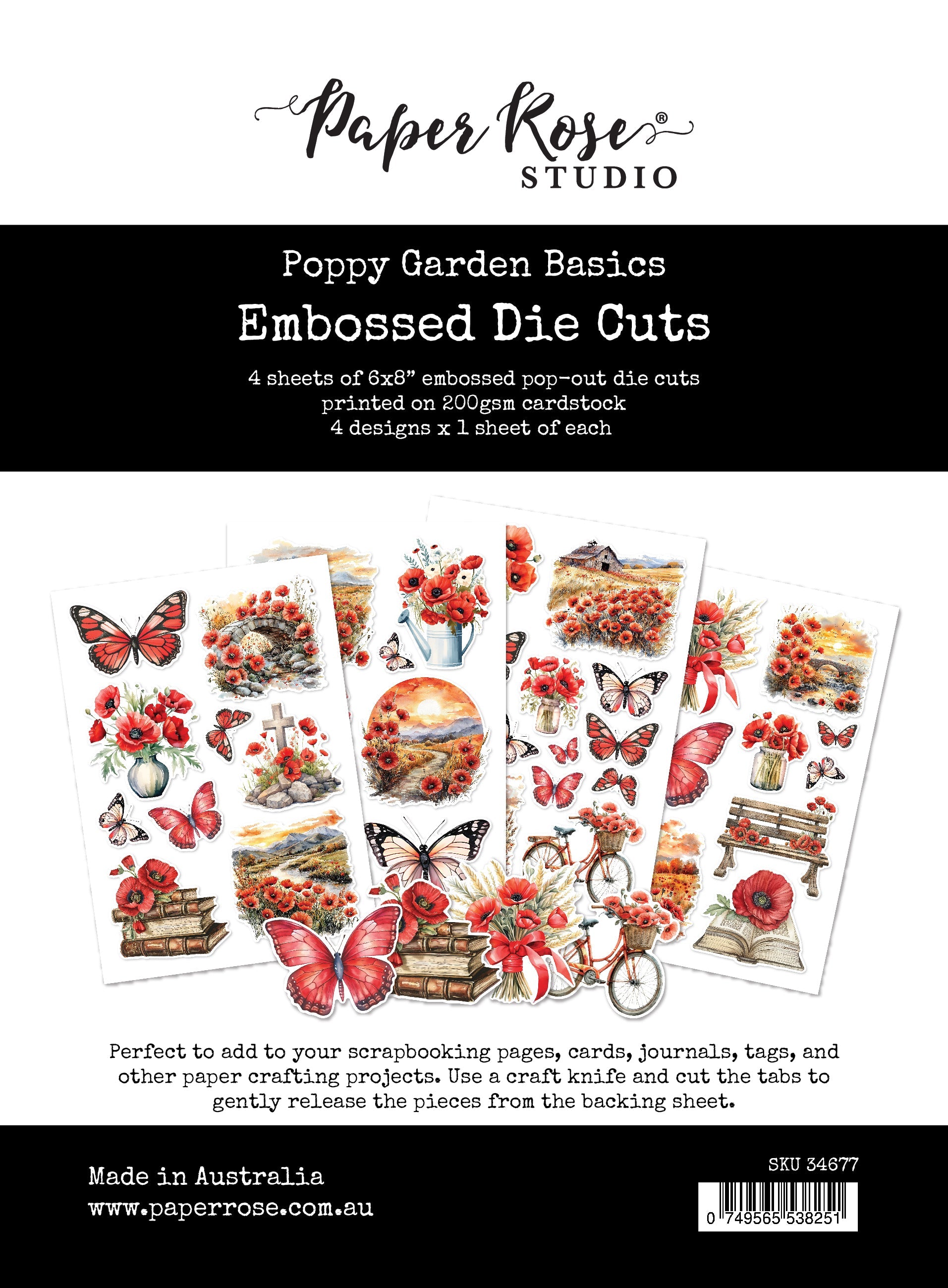 Poppy Garden Basics Embossed Die Cuts 34677