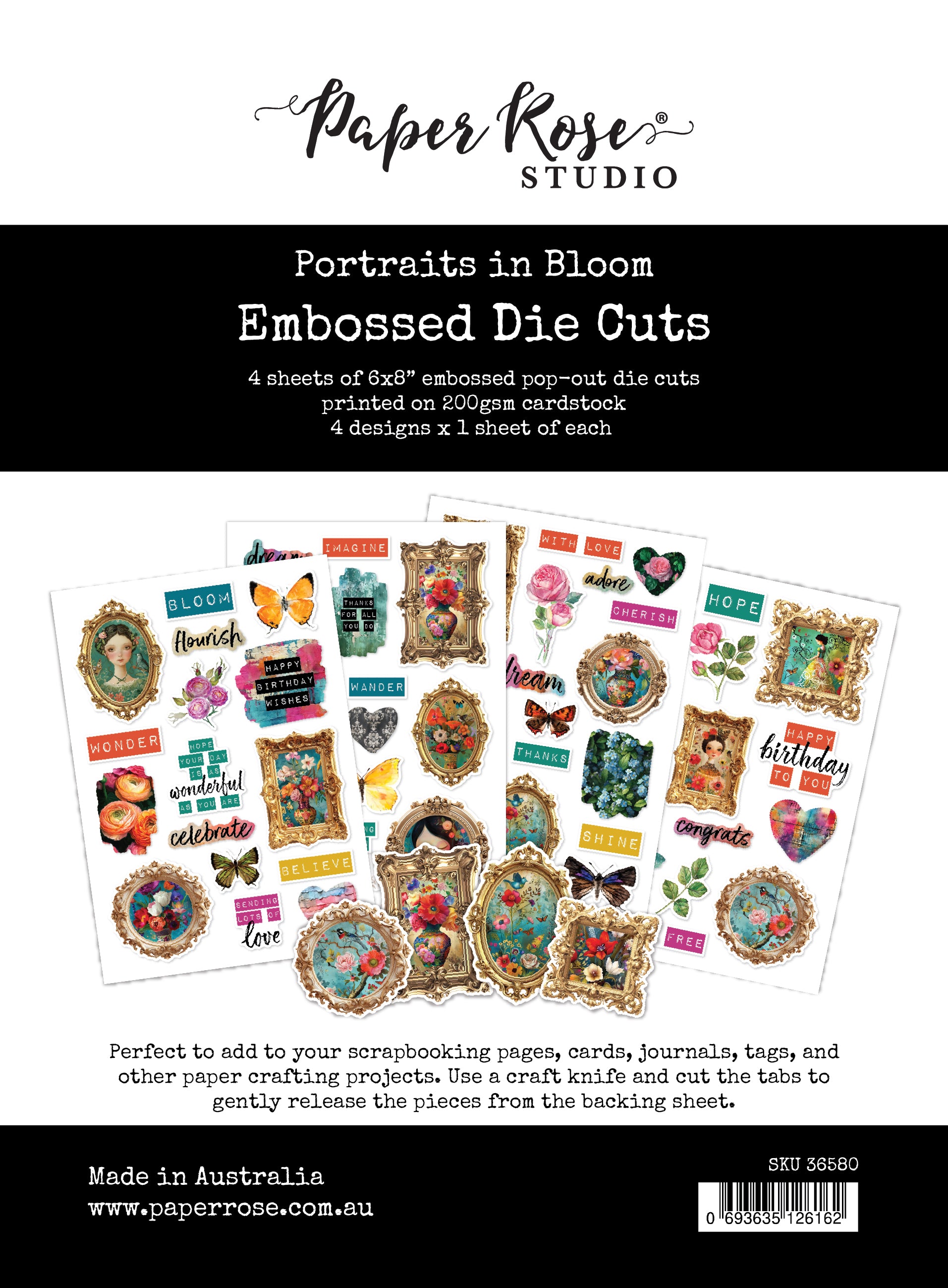 Portraits in Bloom 6 x 8" Embossed Die Cuts 36580