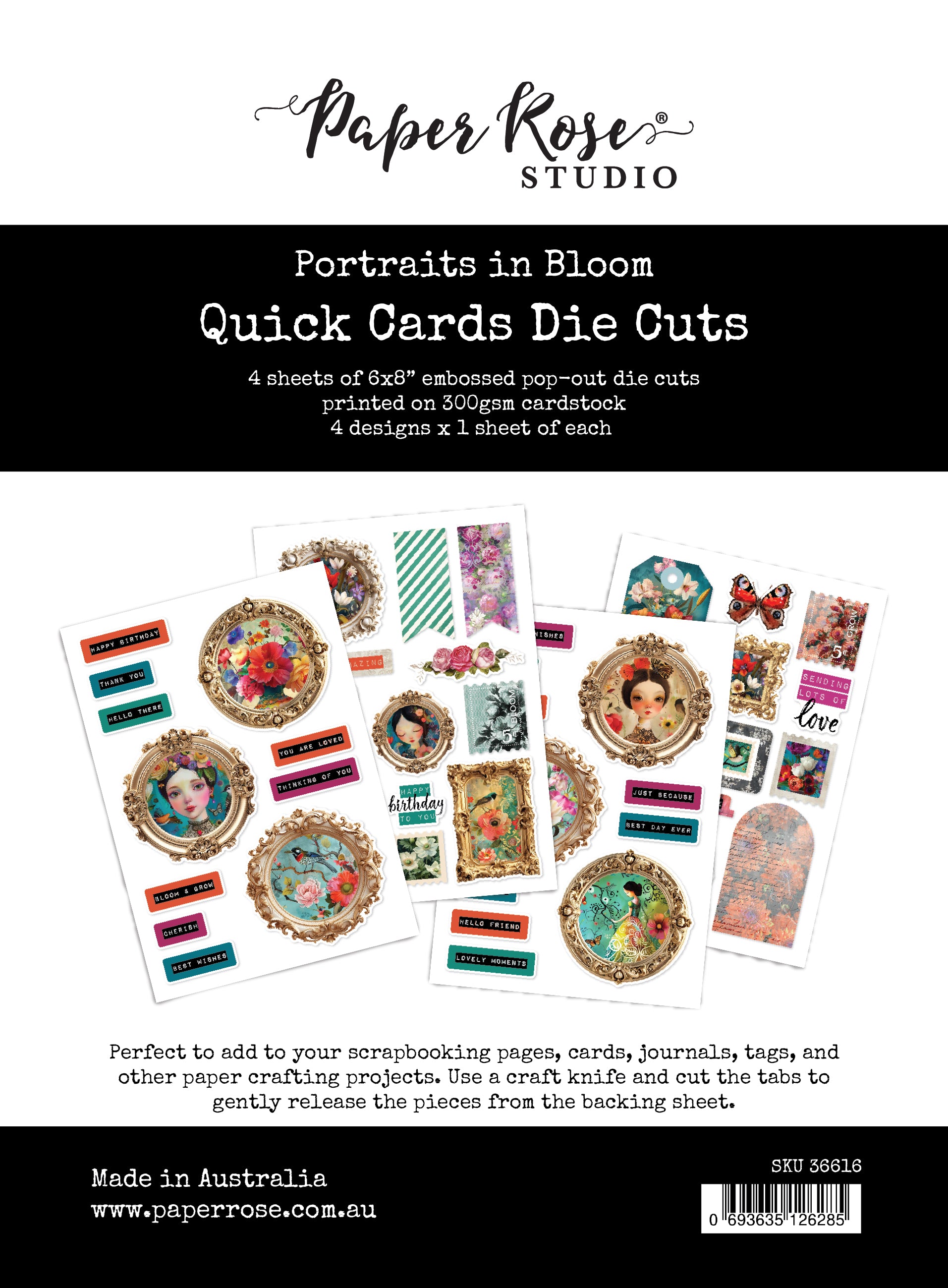 Portraits in Bloom 6x8" Quick Cards Die Cuts 36616