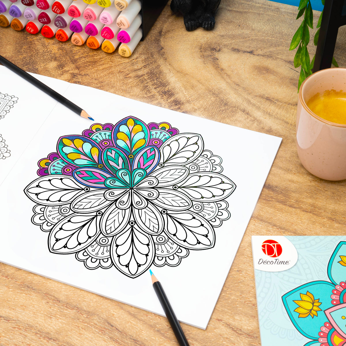 Decotime Coloring Book - Mindful Mandalas Green 72 Sheets