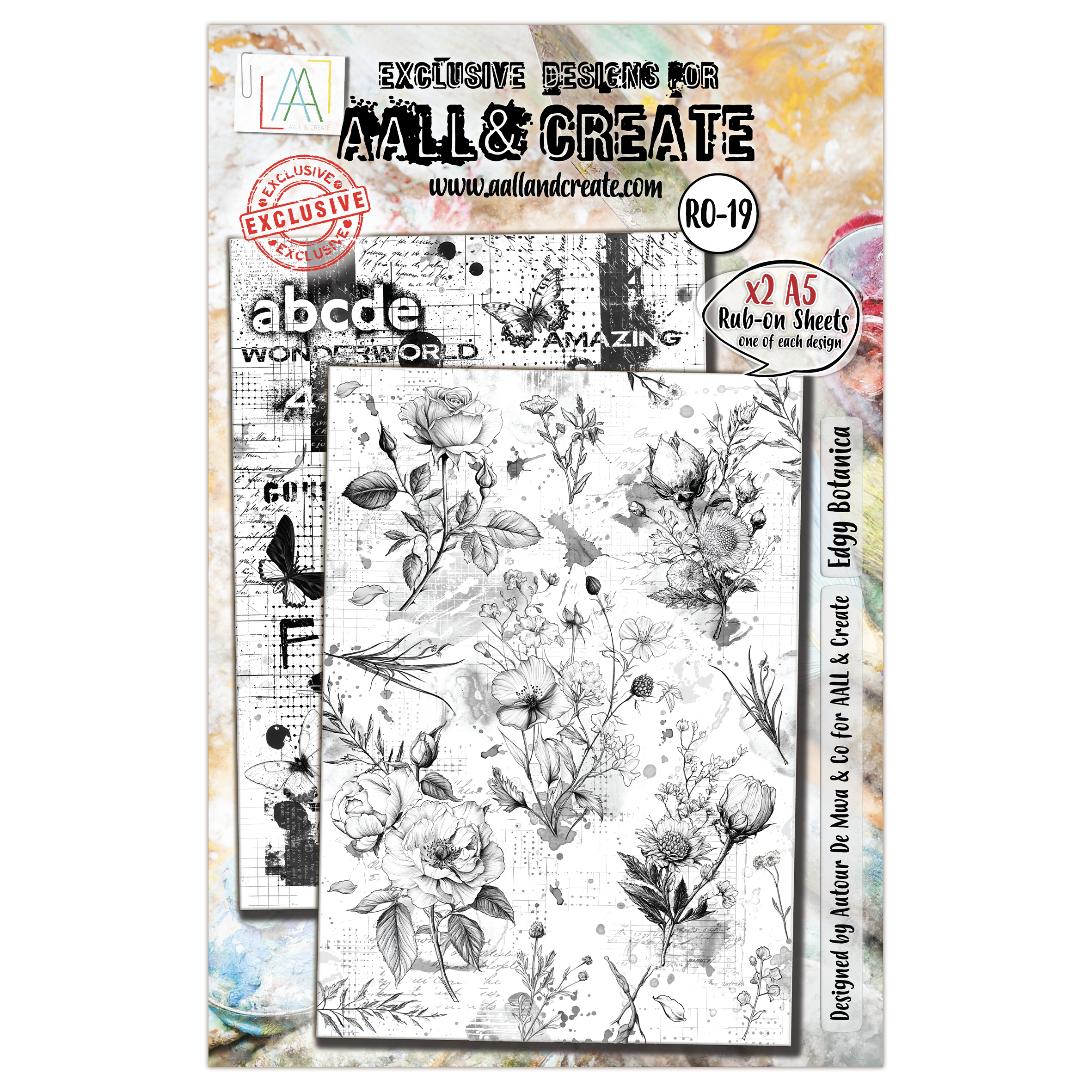 AALL and Create - A5 Rub-Ons - Edgy Botanica