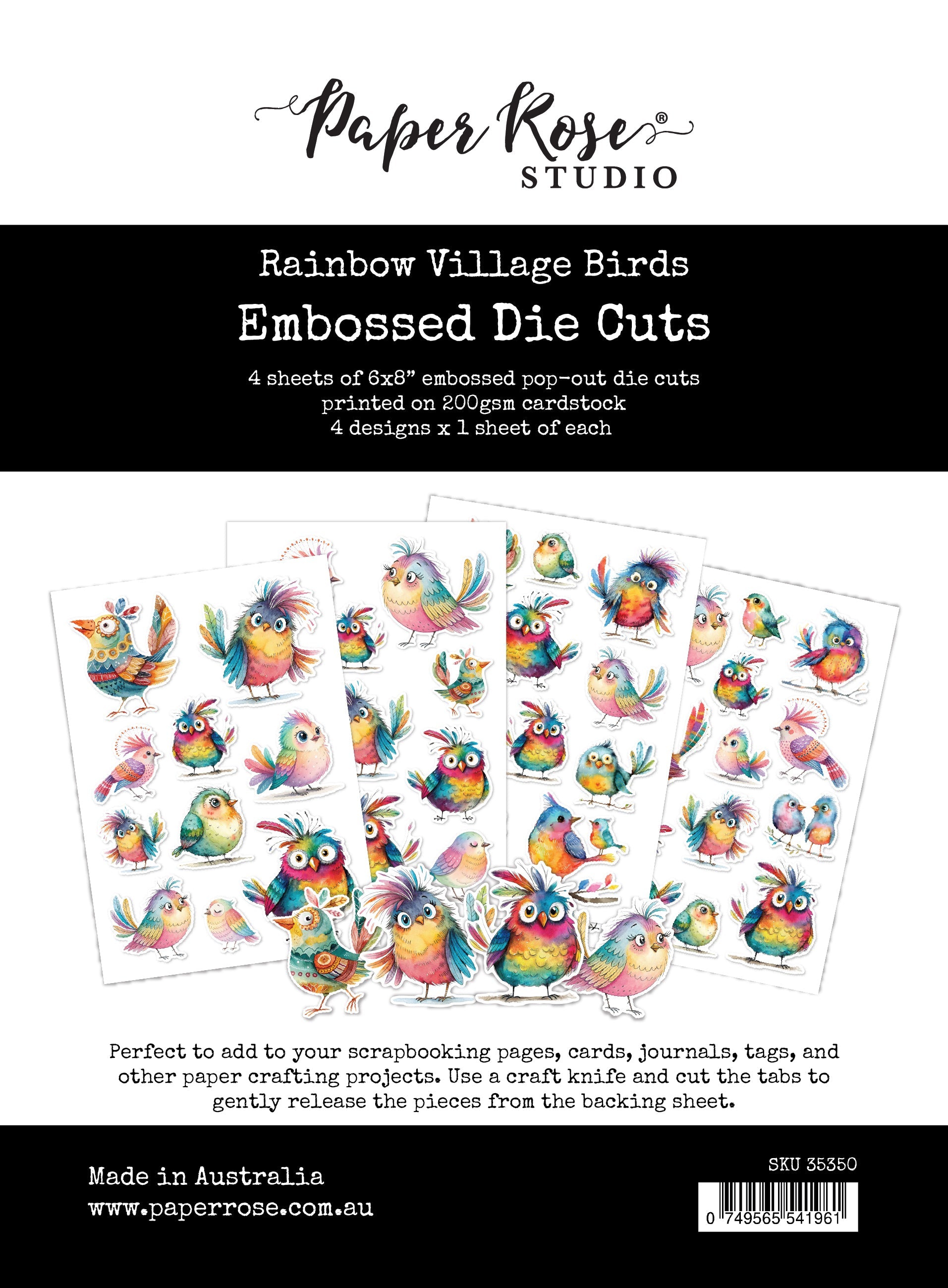 Rainbow Village Birds Embossed Die Cuts 35350