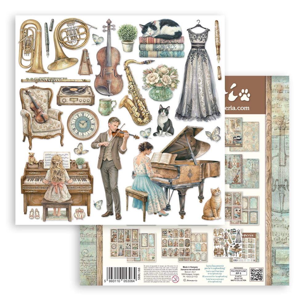 Scrapbooking Printed Pad For Art And Craft 10 Sheets cm 30.5x30.5 (12"x12") - Symphony