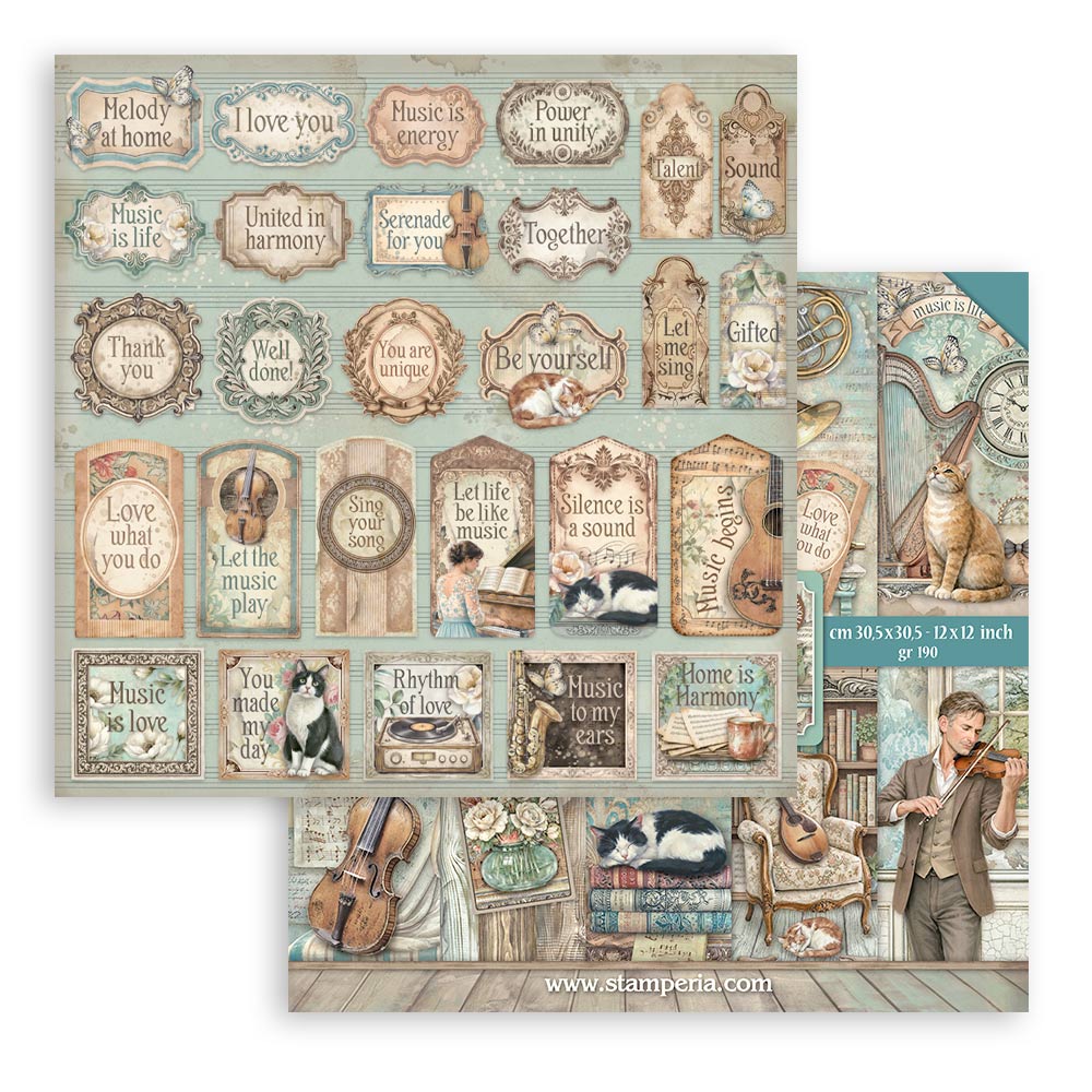 Scrapbooking Printed Pad For Art And Craft 10 Sheets cm 30.5x30.5 (12"x12") - Symphony