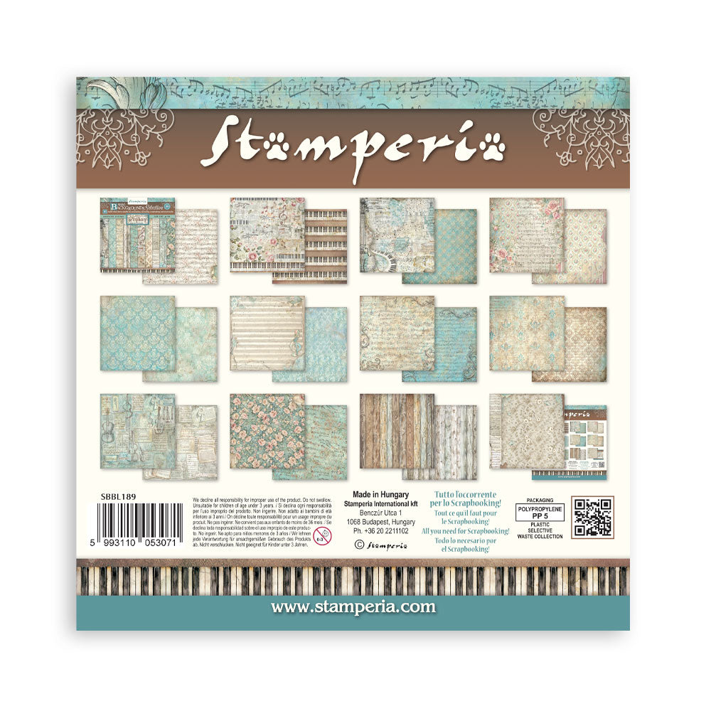 Scrapbooking Printed Pad For Art And Craft 10 Sheets cm 30.5x30.5 (12"x12") Backgrounds - Symphony