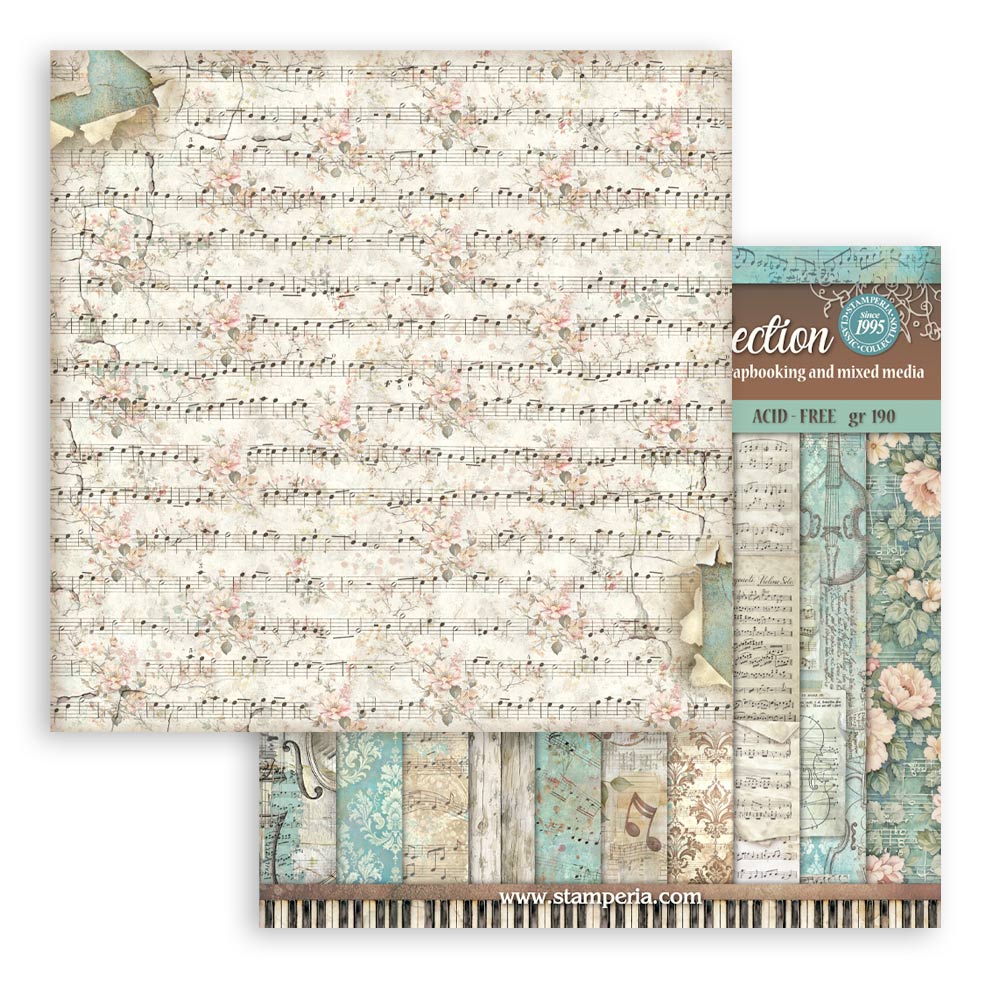 Scrapbooking Printed Pad For Art And Craft 10 Sheets cm 30.5x30.5 (12"x12") Backgrounds - Symphony