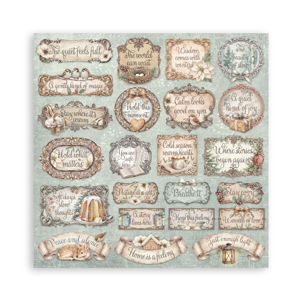 Scrapbooking Printed Pad For Art And Craft 10 Sheets cm 30.5x30.5 (12"x12") - White Christmas