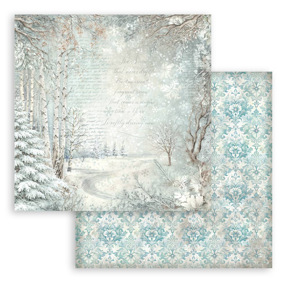Scrapbooking Printed Pad For Art And Craft 10 Sheets cm 30.5x30.5 (12"x12") Backgrounds - White Christmas
