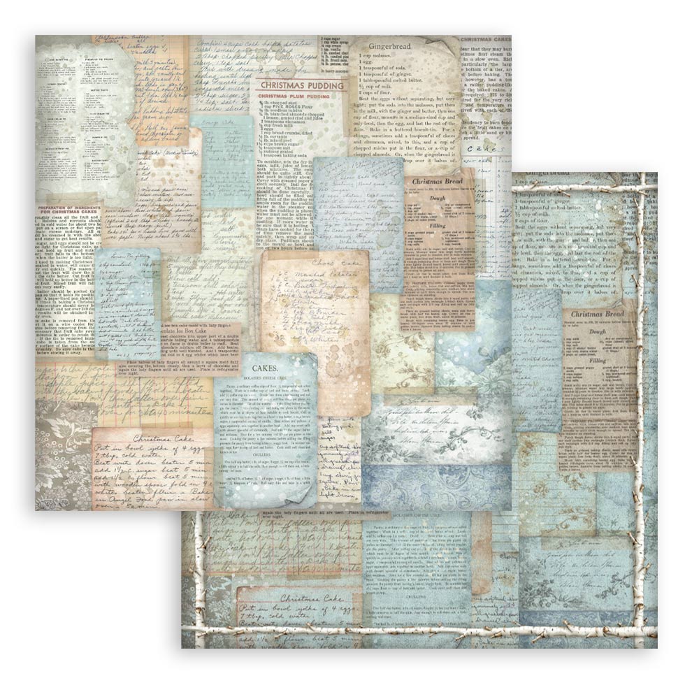 Scrapbooking Printed Pad For Art And Craft 10 Sheets cm 30.5x30.5 (12"x12") Backgrounds - White Christmas