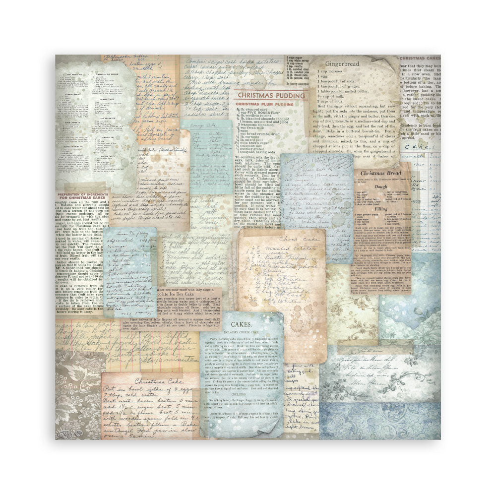 Scrapbooking Printed Pad For Art And Craft 10 Sheets cm 30.5x30.5 (12"x12") Backgrounds - White Christmas