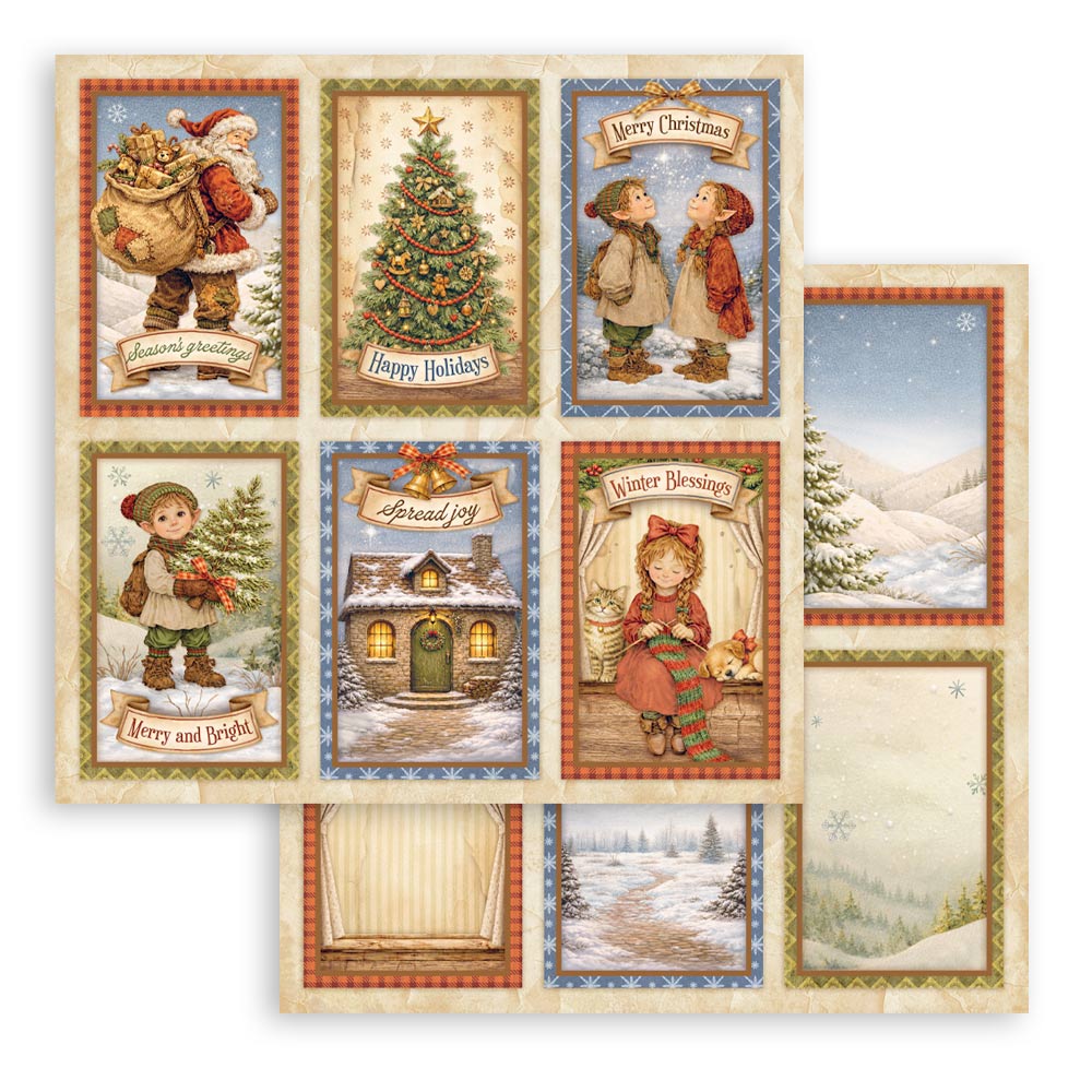 Scrapbooking Printed Pad For Art And Craft 10 Sheets cm 30.5x30.5 (12"x12") - Silent Night