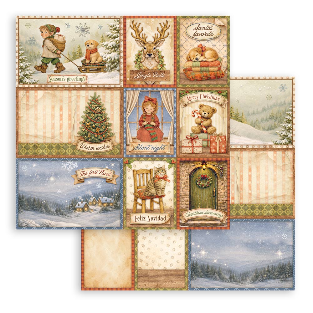 Scrapbooking Printed Pad For Art And Craft 10 Sheets cm 30.5x30.5 (12"x12") - Silent Night