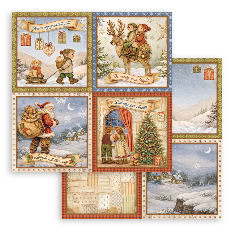 Scrapbooking Printed Pad For Art And Craft 10 Sheets cm 30.5x30.5 (12"x12") - Silent Night
