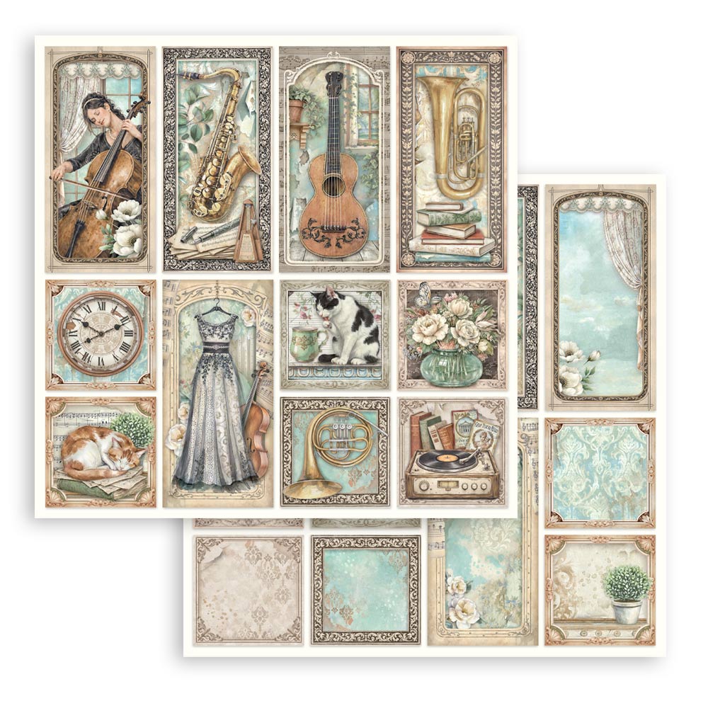 Scrapbooking Printed Pad For Art And Craft 10 Sheets cm 20.3x20.3 (8"x8") - Symphony