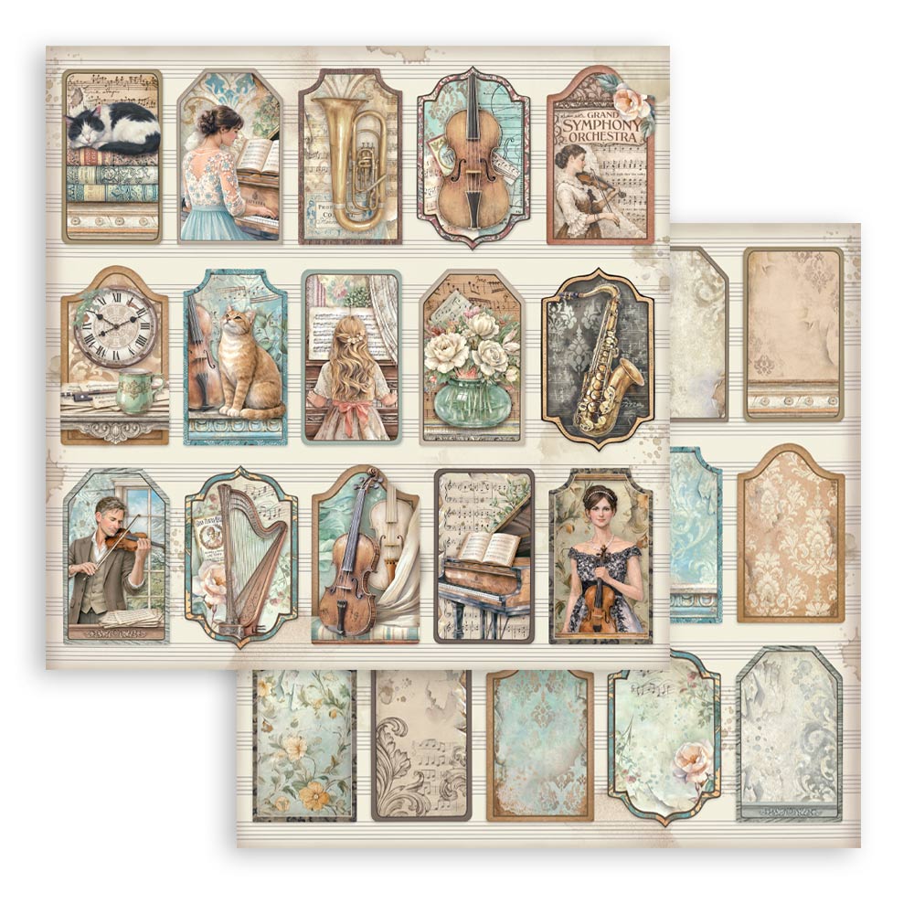 Scrapbooking Printed Pad For Art And Craft 10 Sheets cm 20.3x20.3 (8"x8") - Symphony