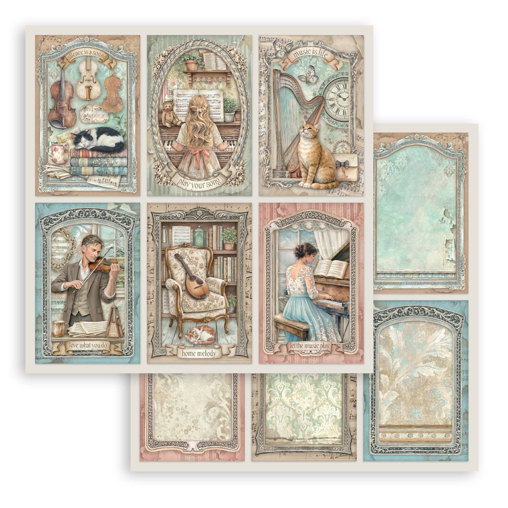 Scrapbooking Printed Pad For Art And Craft 10 Sheets cm 20.3x20.3 (8"x8") - Symphony