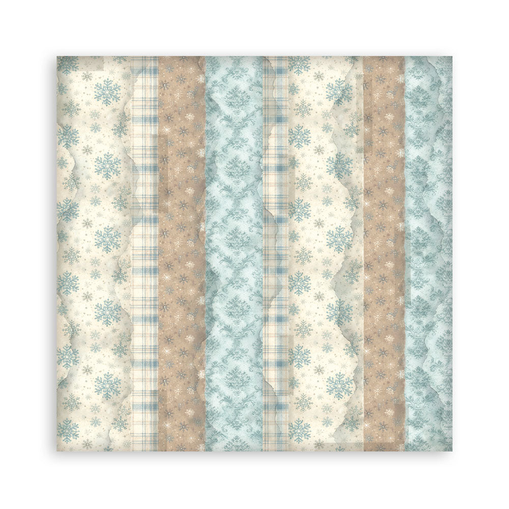 Scrapbooking Printed Pad For Art And Craft 10 Sheets cm 20.3x20.3 (8"x8") Backgrounds - White Christmas
