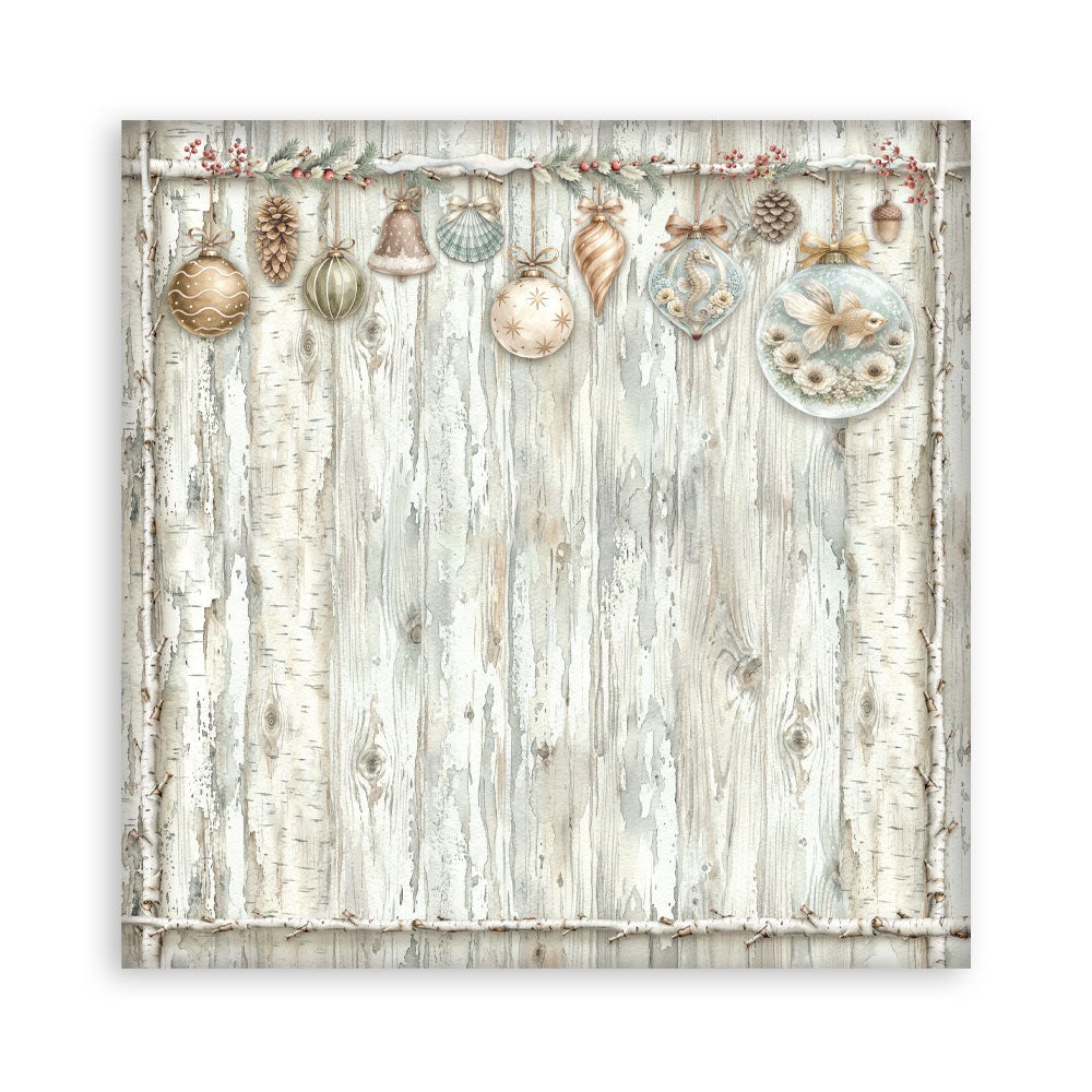 Scrapbooking Printed Pad For Art And Craft 10 Sheets cm 20.3x20.3 (8"x8") Backgrounds - White Christmas