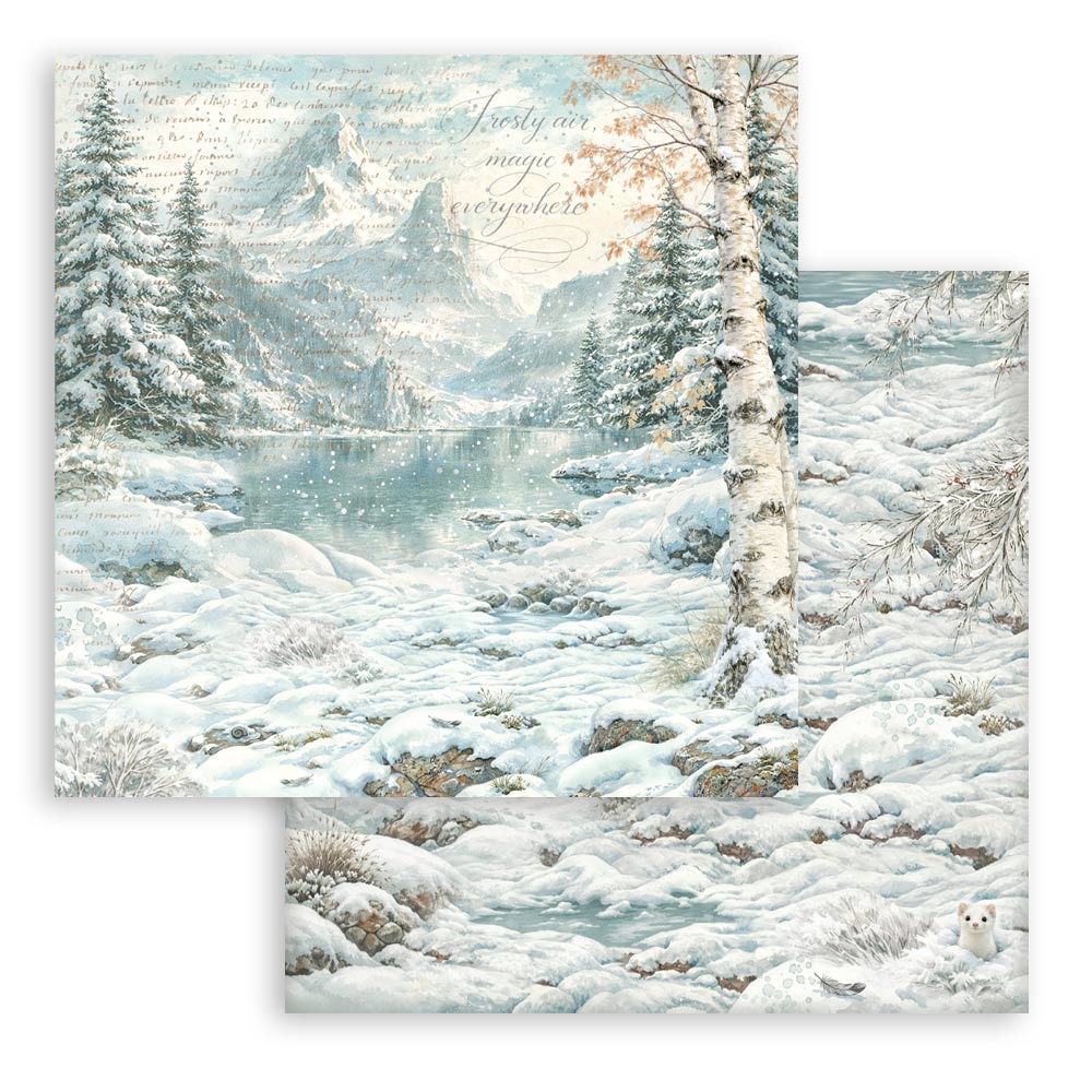 Scrapbooking Printed Pad For Art And Craft 10 Sheets cm 20.3x20.3 (8"x8") Backgrounds - White Christmas