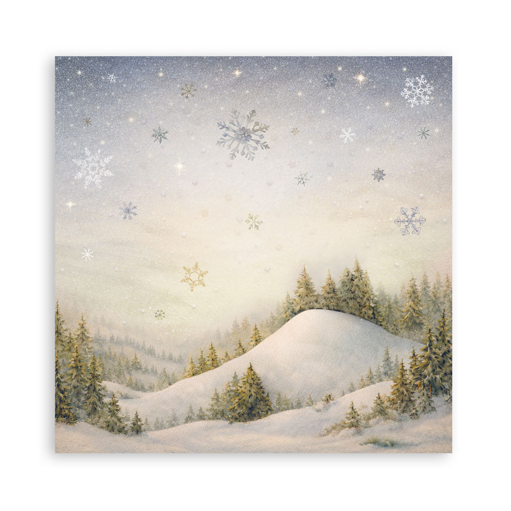 Scrapbooking Printed Pad For Art And Craft 22 Sheets cm 20.3x20.3 (8"x8") Single Face Silent Night