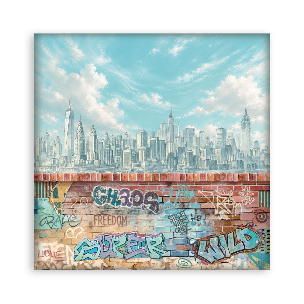 8”x8” (20.3x20.3 cm) Paper Pad 22 Single Sided Printed Paper Sheets - Furry Friends 2