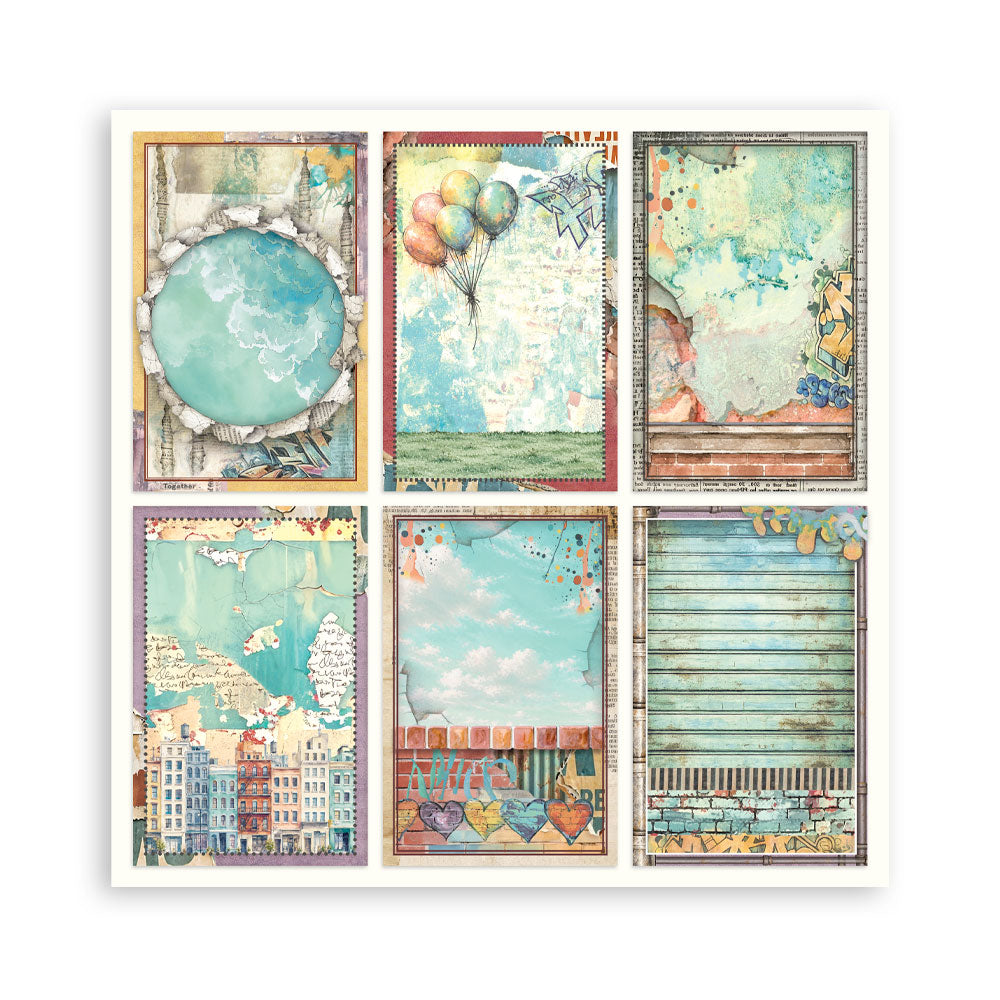 8”x8” (20.3x20.3 cm) Paper Pad 22 Single Sided Printed Paper Sheets - Furry Friends 2