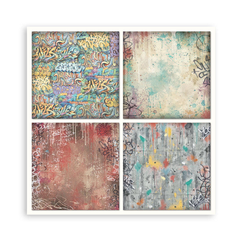 8”x8” (20.3x20.3 cm) Paper Pad 22 Single Sided Printed Paper Sheets - Furry Friends 2