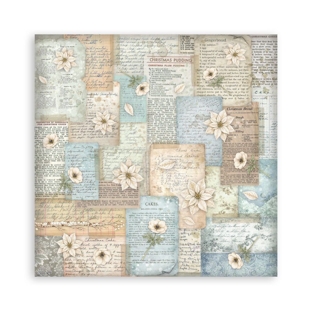 Scrapbooking Printed Pad For Art And Craft 22 Sheets cm 30.5x30.5 (12"x12") Single Face - White Christmas