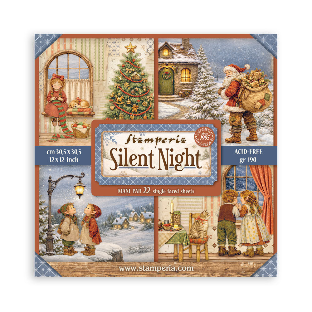 Scrapbooking Printed Pad For Art And Craft 22 Sheets cm 30.5x30.5 (12"x12") Single Face - Silent Night