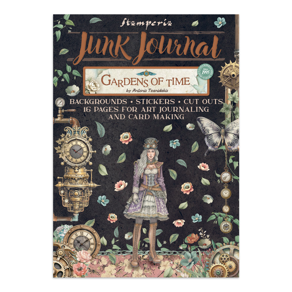 Printed Art Junk Journal: Stickers, Cut-Outs, Backgrounds For Art And Craft - Gardens Of Time