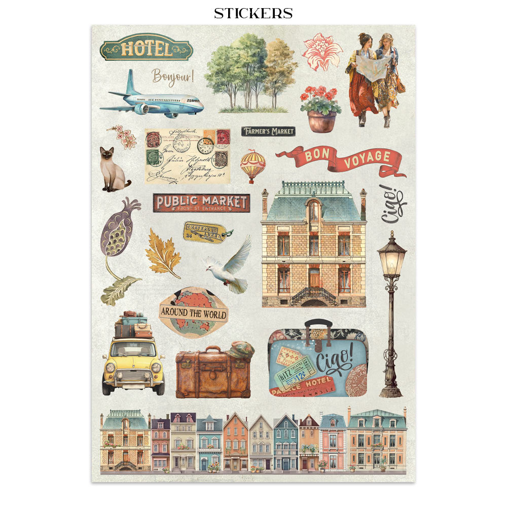 Printed Art Junk Journal: Stickers, Cut-Outs, Backgrounds For Art And Craft - Art Of Travelling
