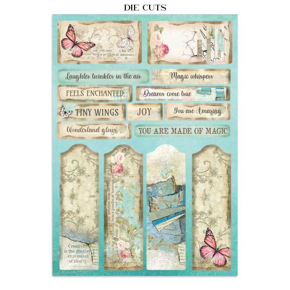 Printed Art Junk Journal: Stickers, Cut-Outs, Backgrounds For Art And Craft - Wonderland