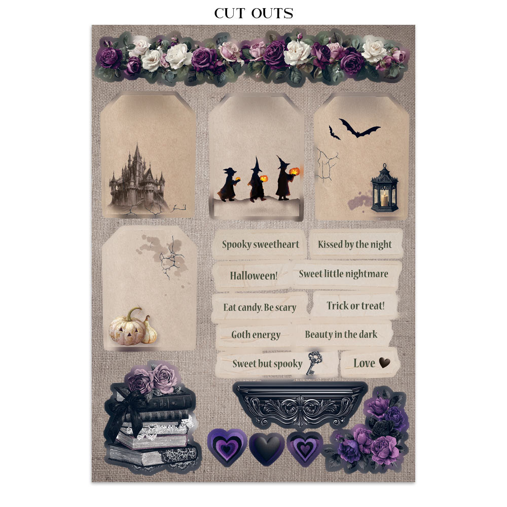Printed Art Junk Journal: Stickers, Cut-Outs, Backgrounds For Art And Craft - Halloween
