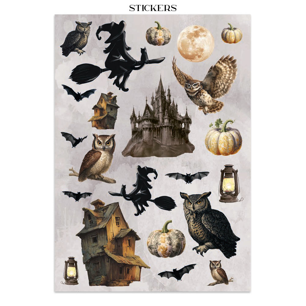 Printed Art Junk Journal: Stickers, Cut-Outs, Backgrounds For Art And Craft - Halloween