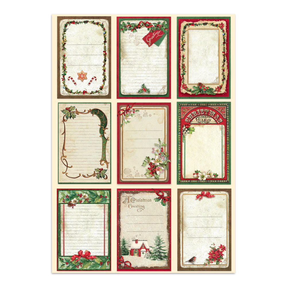 Printed Art Junk Journal: Stickers, Cut-Outs, Backgrounds For Art And Craft - Classic Christmas