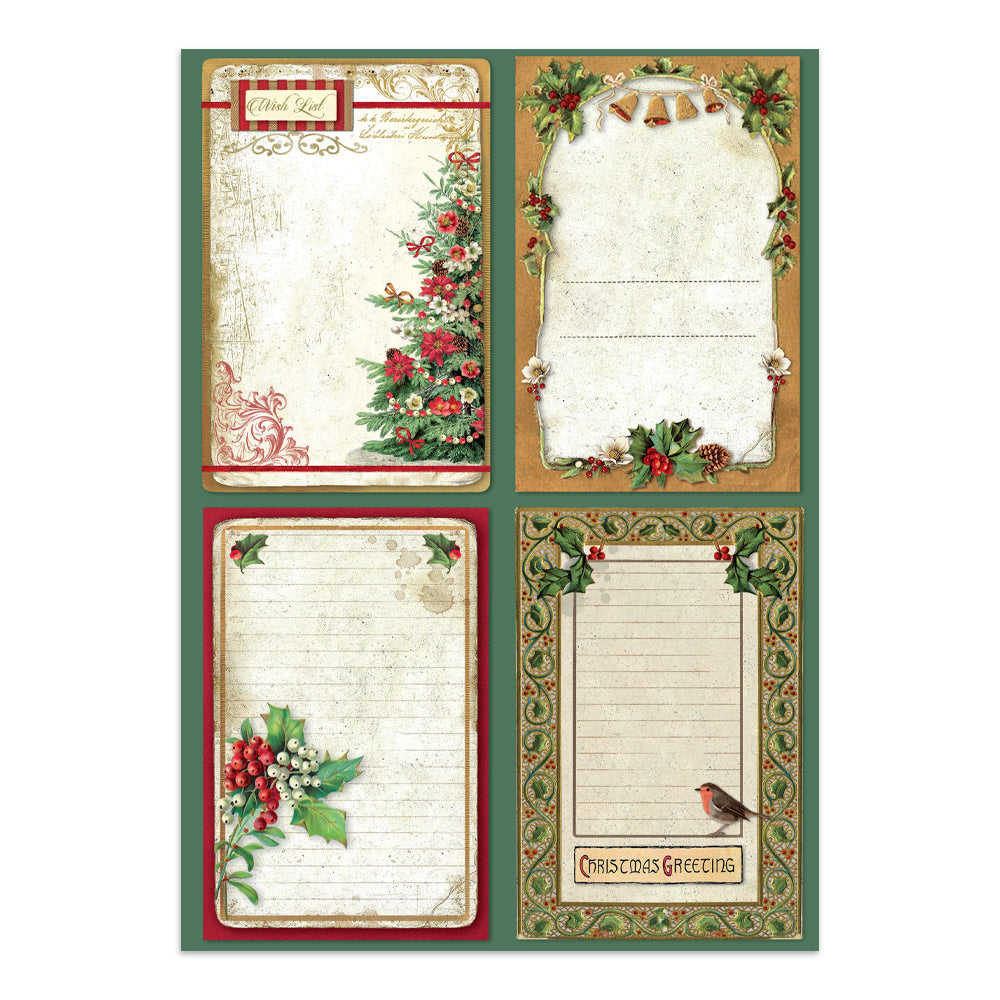Printed Art Junk Journal: Stickers, Cut-Outs, Backgrounds For Art And Craft - Classic Christmas