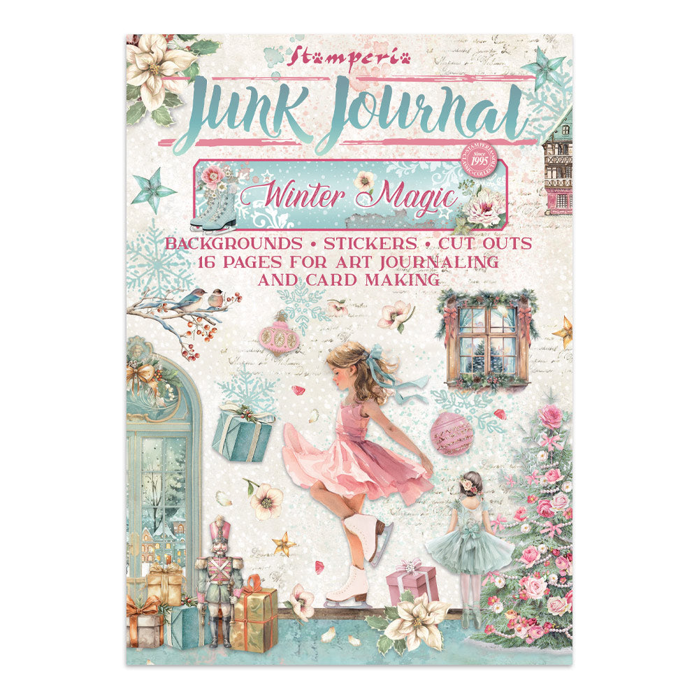 Printed Art Junk Journal: Stickers, Cut-Outs, Backgrounds For Art And Craft - Winter Magic