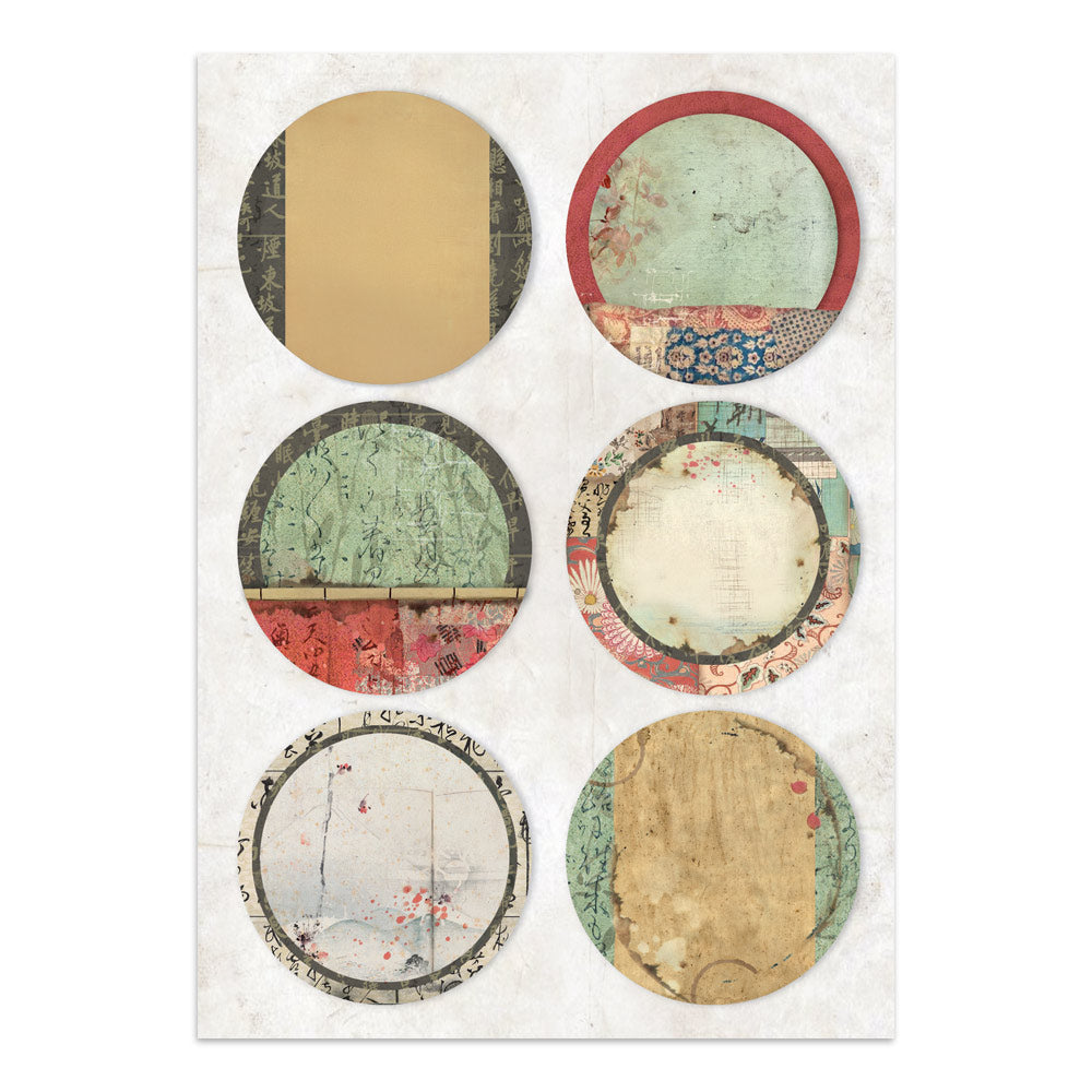 Printed Art Junk Journal: Stickers, Cut-Outs, Backgrounds For Art And Craft - Oriental Garden