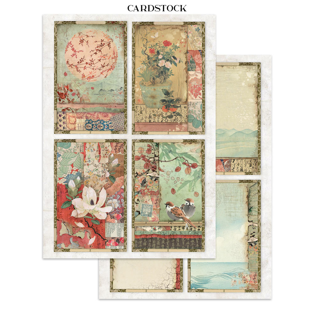 Printed Art Junk Journal: Stickers, Cut-Outs, Backgrounds For Art And Craft - Oriental Garden