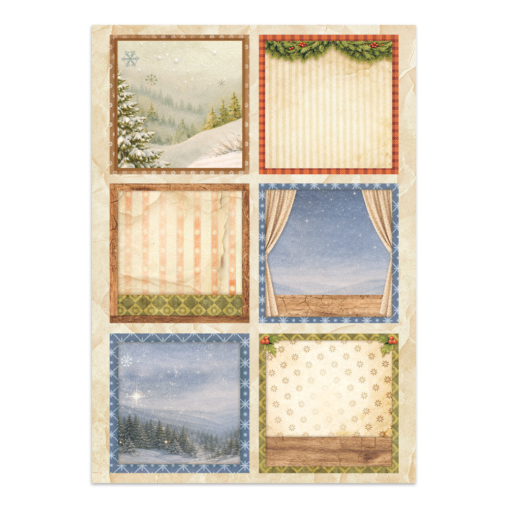 Printed Art Junk Journal: Stickers, Cut-Outs, Backgrounds For Art And Craft - Silent Night