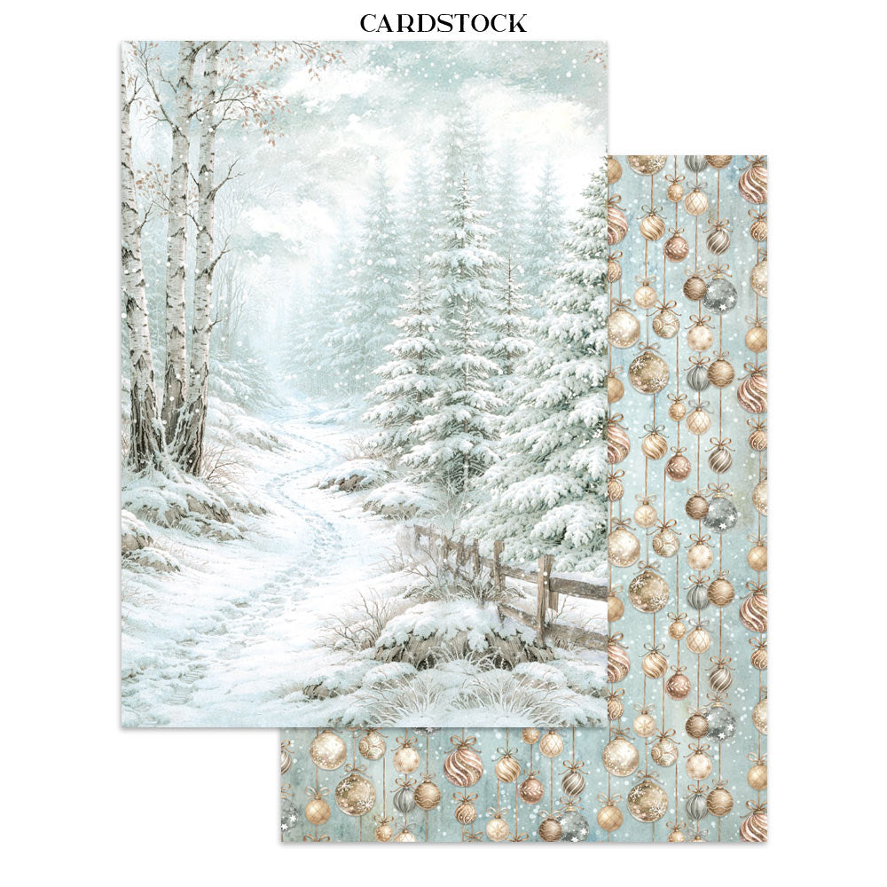Printed Art Junk Journal: Stickers, Cut-Outs, Backgrounds For Art And Craft - White Christmas